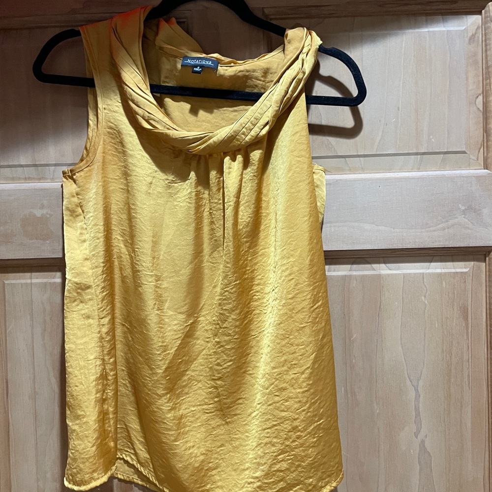 Notations Mustard Sleeveless Blouse